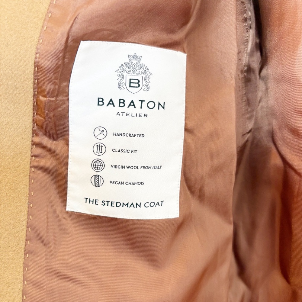 Aritzia Babaton Stedman Single Breasted Italian Virgin Wool Coat Saville Camel - Picture 5 of 7